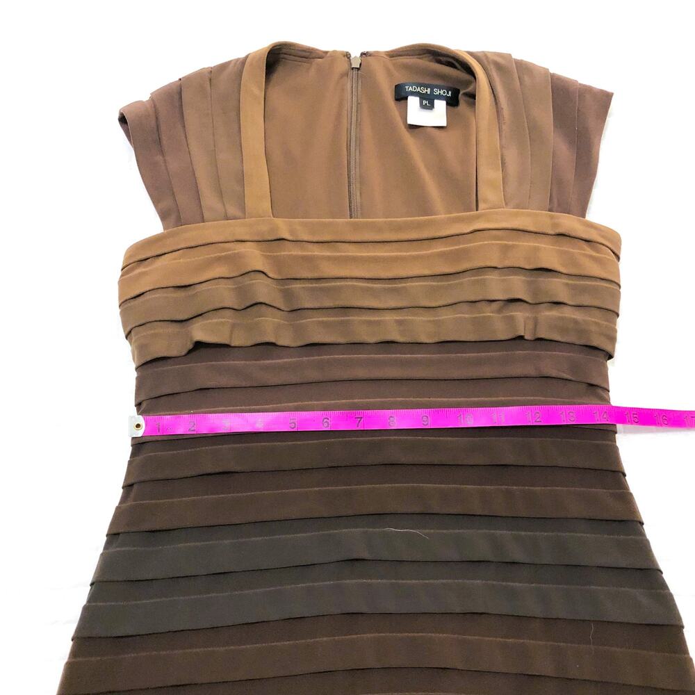 Tadashi Shoji Brown Ombre Banded Layered Bodycon Sheath Dress - Picture 7 of 9